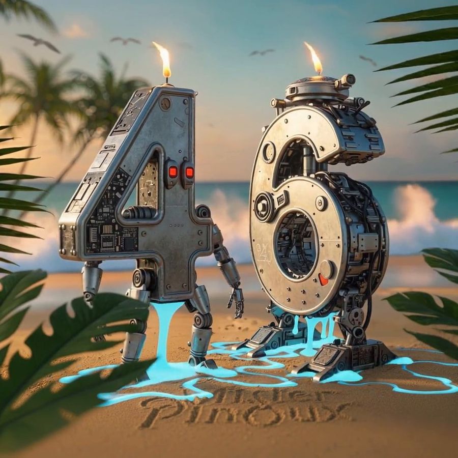 46 as two robots, standing up