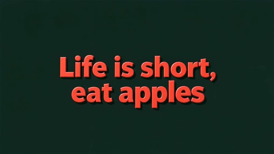 End card: life is short, eat apples